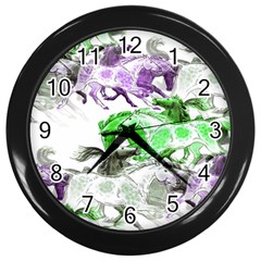 Horse Horses Animal World Green Wall Clock (black) by Ket1n9