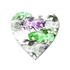 Horse Horses Animal World Green Heart Magnet by Ket1n9