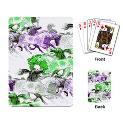 Horse Horses Animal World Green Playing Cards Single Design (rectangle) by Ket1n9