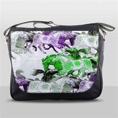 Horse Horses Animal World Green Messenger Bag by Ket1n9