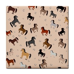 Horses For Courses Pattern Tile Coaster by Ket1n9