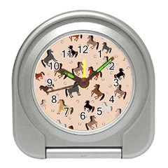 Horses For Courses Pattern Travel Alarm Clock by Ket1n9