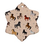 Horses For Courses Pattern Snowflake Ornament (Two Sides) Front