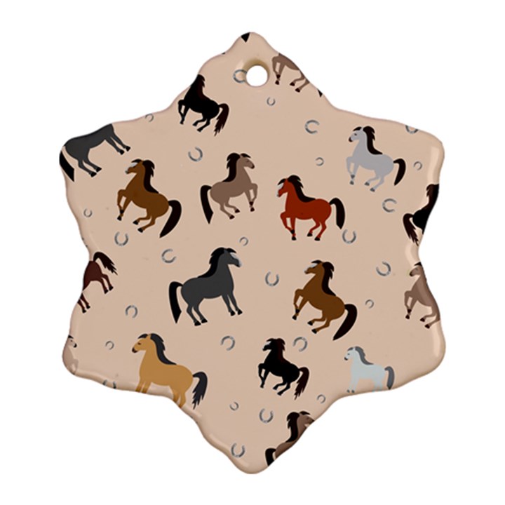 Horses For Courses Pattern Snowflake Ornament (Two Sides)