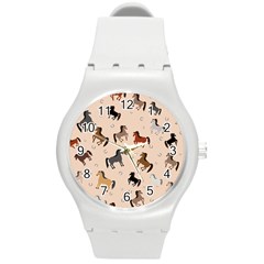 Horses For Courses Pattern Round Plastic Sport Watch (m) by Ket1n9