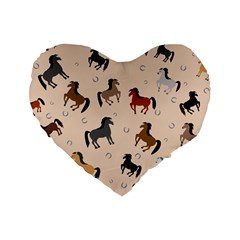 Horses For Courses Pattern Standard 16  Premium Heart Shape Cushions by Ket1n9