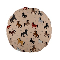 Horses For Courses Pattern Standard 15  Premium Flano Round Cushions by Ket1n9