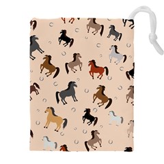 Horses For Courses Pattern Drawstring Pouch (4xl) by Ket1n9