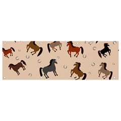 Horses For Courses Pattern Banner And Sign 9  X 3  by Ket1n9