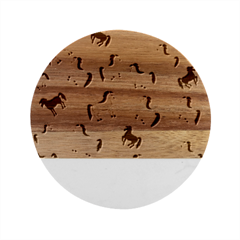 Horses For Courses Pattern Marble Wood Coaster (round) by Ket1n9