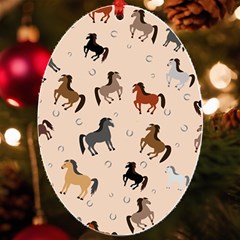 Horses For Courses Pattern Uv Print Acrylic Ornament Oval by Ket1n9