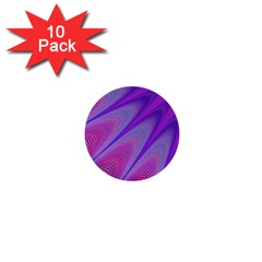 Purple Star Sun Sunshine Fractal 1  Mini Buttons (10 Pack)  by Ket1n9