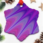 Purple Star Sun Sunshine Fractal Snowflake Ornament (Two Sides) Front