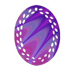 Purple Star Sun Sunshine Fractal Ornament (oval Filigree) by Ket1n9