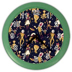 Alien Surface Pattern Color Wall Clock by Ket1n9