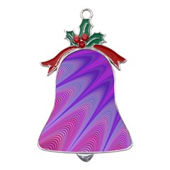 Purple Star Sun Sunshine Fractal Metal Holly Leaf Bell Ornament by Ket1n9