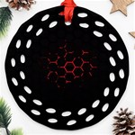 Abstract Pattern Honeycomb Round Filigree Ornament (Two Sides) Back