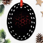 Abstract Pattern Honeycomb Oval Filigree Ornament (Two Sides) Front