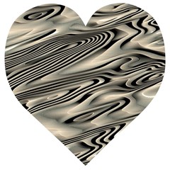 Alien Planet Surface Wooden Puzzle Heart by Ket1n9