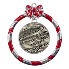 Alien Planet Surface Metal Red Ribbon Round Ornament by Ket1n9