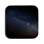 Cosmos Dark Hd Wallpaper Milky Way Square Metal Box (Black) Front