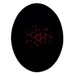 Abstract Pattern Honeycomb Oval Glass Fridge Magnet (4 pack) Front