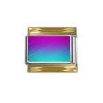 Background Pink Blue Gradient Gold Trim Italian Charm (9mm) Front