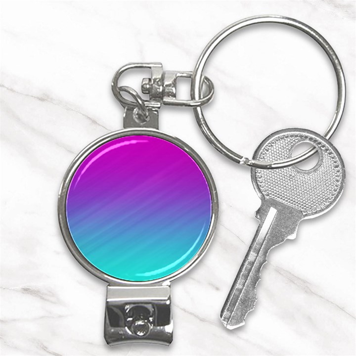 Background Pink Blue Gradient Nail Clippers Key Chain