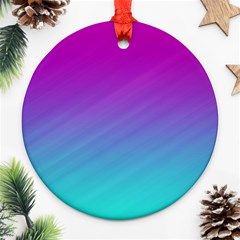 Background Pink Blue Gradient Round Ornament (two Sides) by Ket1n9