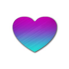 Background Pink Blue Gradient Rubber Heart Coaster (4 Pack) by Ket1n9