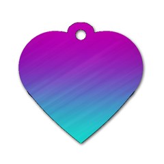 Background Pink Blue Gradient Dog Tag Heart (two Sides) by Ket1n9