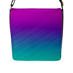 Background Pink Blue Gradient Flap Closure Messenger Bag (L)