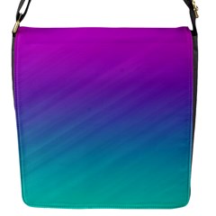 Background Pink Blue Gradient Flap Closure Messenger Bag (S)