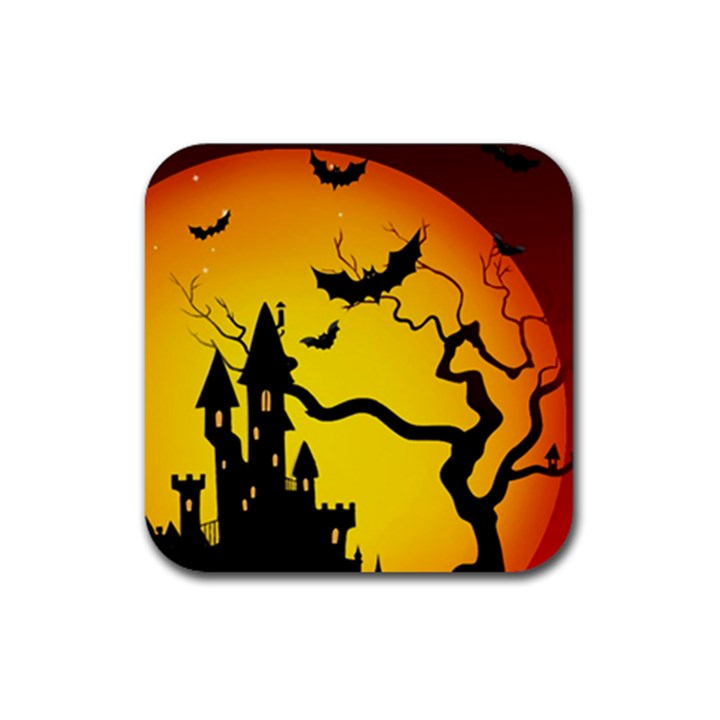 Halloween Night Terrors Rubber Coaster (Square)