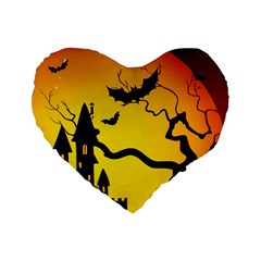 Halloween Night Terrors Standard 16  Premium Heart Shape Cushions by Ket1n9