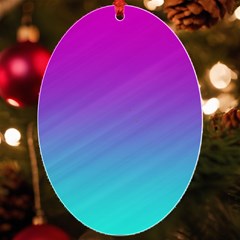 Background Pink Blue Gradient UV Print Acrylic Ornament Oval