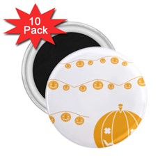 Pumpkin Halloween Deco Garland 2 25  Magnets (10 Pack)  by Ket1n9