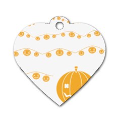 Pumpkin Halloween Deco Garland Dog Tag Heart (one Side) by Ket1n9