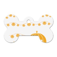 Pumpkin Halloween Deco Garland Dog Tag Bone (two Sides) by Ket1n9