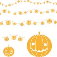 Pumpkin Halloween Deco Garland Play Mat (square) by Ket1n9