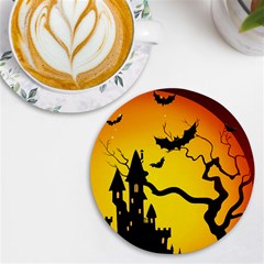 Halloween Night Terrors Uv Print Round Tile Coaster by Ket1n9