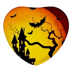 Halloween Night Terrors Heart Glass Fridge Magnet (4 Pack) by Ket1n9