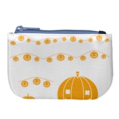 Pumpkin Halloween Deco Garland Large Coin Purse by Ket1n9