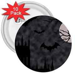 Halloween Background Halloween Scene 3  Buttons (10 Pack)  by Ket1n9