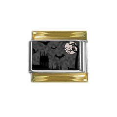 Halloween Background Halloween Scene Gold Trim Italian Charm (9mm) by Ket1n9