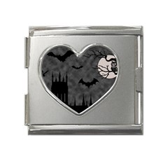 Halloween Background Halloween Scene Mega Link Heart Italian Charm (18mm) by Ket1n9