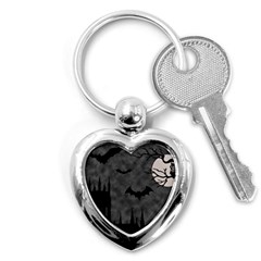 Halloween Background Halloween Scene Key Chain (heart) by Ket1n9