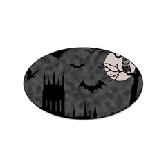 Halloween Background Halloween Scene Sticker (oval) by Ket1n9