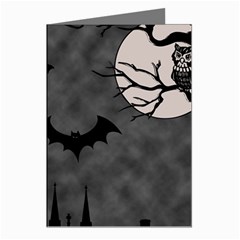 Halloween Background Halloween Scene Greeting Cards (pkg Of 8) by Ket1n9