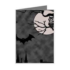 Halloween Background Halloween Scene Mini Greeting Card by Ket1n9